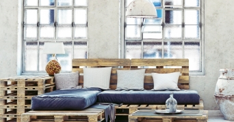 Palettenkissen im Garten