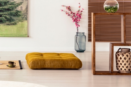 Bodenkissen Beiges Bodenkissen im Wohnzimmer