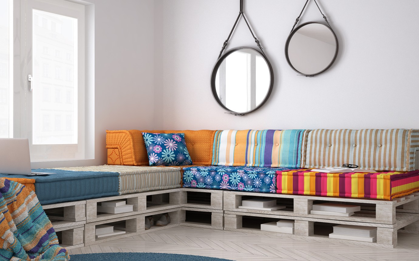 2, Grau Sofa und Bett Outdoor und Indoor Rückenlehne für Palettenmöbel Formalind 2er-Set Palettenkissen 60x45x15 cm Rückenkissen Polster 
